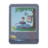 Jongen in de kinderpoolmagneet magneet (Verticaal)