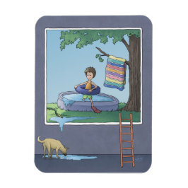 Jongen in de kinderpoolmagneet magneet