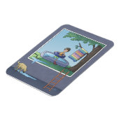 Jongen in de kinderpoolmagneet magneet (Linkerzijde)