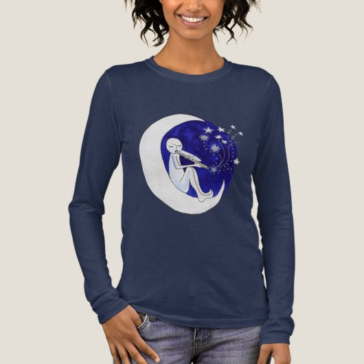 Jongen in de maan Tri-Blend shirt (Voorkant)
