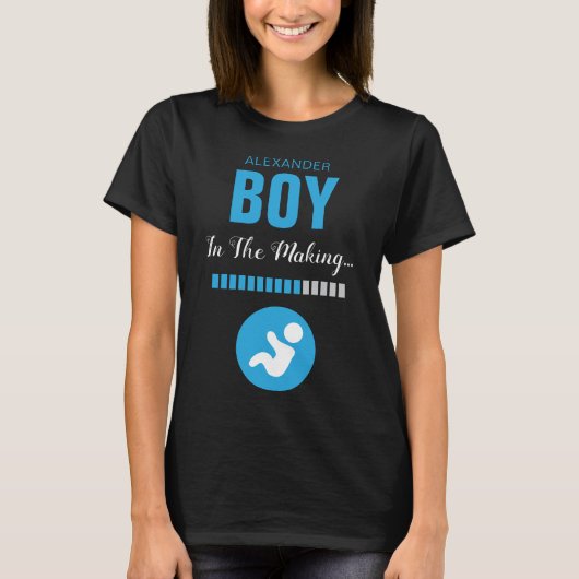 Jongen in de Making and Progress Bar Blue Funny T-shirt (Voorkant)