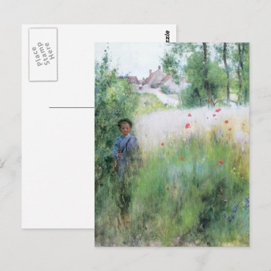 Jongen in de Meadow Briefkaart (Voorkant / Achterkant)