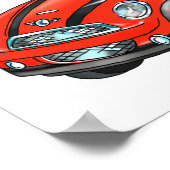 Jongen in de Rode Speelgoed auto - Poster (Hoek)