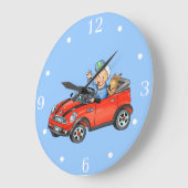 Jongen in de rode Speelgoed auto - wandklok (Hoek)