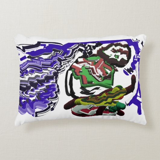 Jongen in de winter plezier accent kussen (Voorkant)