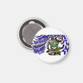 Jongen in de winter plezier magneet (Voorkant / Achterkant)