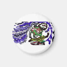 Jongen in de winter plezier magneet