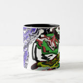 Jongen in de winter plezier tweekleurige koffiemok (Center)