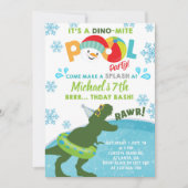 Jongen in de winterpoel feestuitnodiging. kaart (Voorkant)