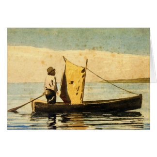 Jongen in een kleine boot