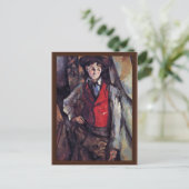 Jongen in een rode jas van Paul Cézanne Briefkaart (Staand voorkant)