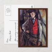 Jongen in een rode jas van Paul Cézanne Briefkaart (Voorkant / Achterkant)