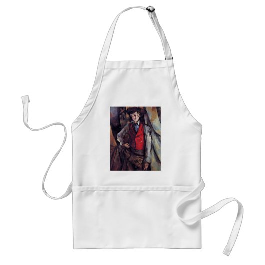 Jongen in een rode jas van Paul Cézanne Standaard Schort (Voorkant)