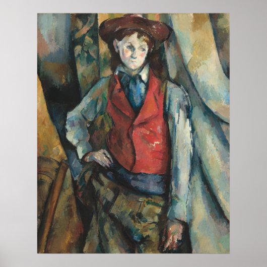 Jongen in een Rode Waistmantel - Paul Cézanne Fine Poster (Voorkant)