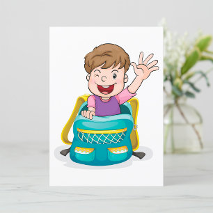 Jongen in een schoolpleister kaart