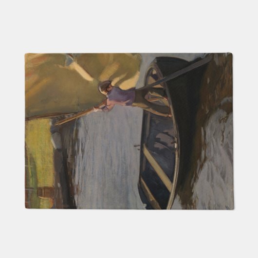 Jongen in een zeilboot op de rivier (door Magnus E Deurmat (Voorkant)