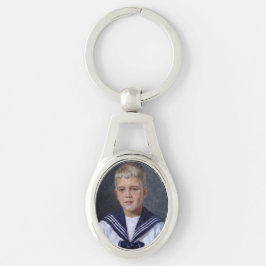 Jongen in een zeilpak sleutelhanger