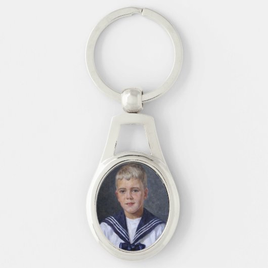 Jongen in een zeilpak sleutelhanger (Voorkant)