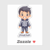 Jongen in Halloweenkostuum Sticker (Vel)