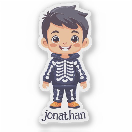 Jongen in Halloweenkostuum Sticker (Voorkant)