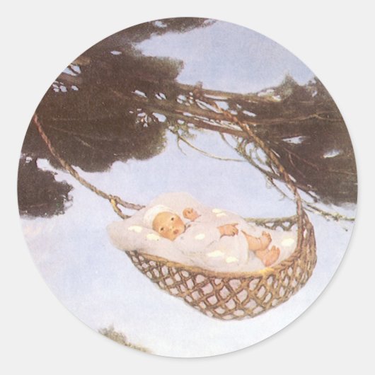Jongen in Hassoc-boom door Jessie Willcox Smith Ronde Sticker (Voorkant)