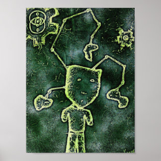 Jongen in het Poster van de zuiveringsinstallatie