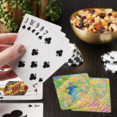 Jongen in lavendelveld pokerkaarten (Insitu)