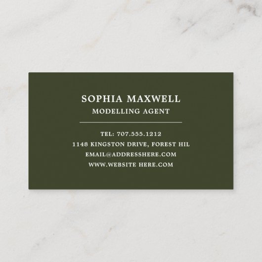 Jongen in Pet, Modelleraar, modelagent Visitekaartje (Achterkant)