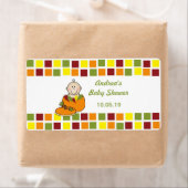 Jongen in Pompoen Baby shower Waterflesetiketten Etiket (Insitu)