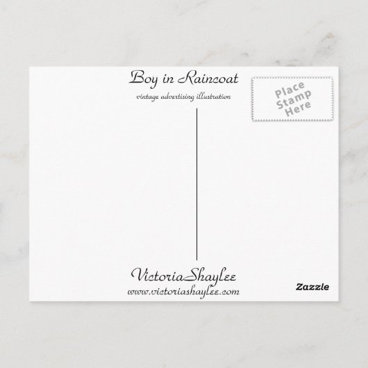 Jongen in Rainmantel Briefkaart (Achterkant)