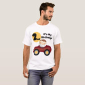 Jongen in Rode Auto 2e Verjaardag Tshirts en gesch (Voorkant volledig)