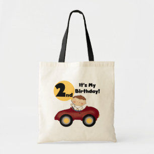 Jongen in Rode Auto 2e Verjaardag Tshirts en gesch Tote Bag