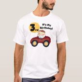 Jongen in Rode Auto 3e Verjaardag T-shirts en gesc (Voorkant)