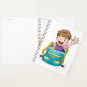 Jongen in rugzak Waving Fun School Kind Planner (Display)