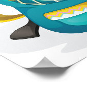 Jongen in rugzak Waving Fun School Kind Poster (Hoek)