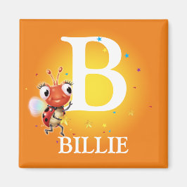 Jongen initiaal ladybug fridge magnet