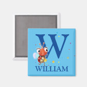 Jongen initiaal ladybug fridge magnet (Voorkant / Achterkant)