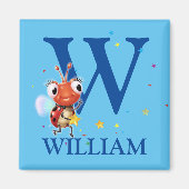 Jongen initiaal ladybug fridge magnet (Voorkant)