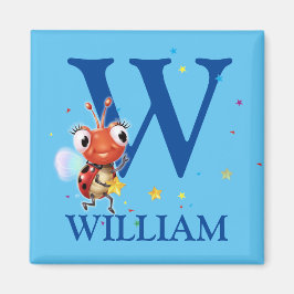 Jongen initiaal ladybug fridge magnet
