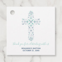 Jongen is aan het doopsel, Godsdienst dank Bedankjes Labels