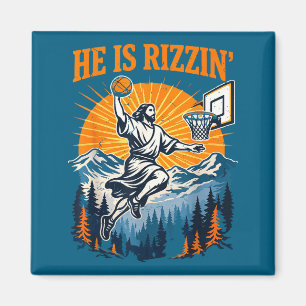 Jongen Is Hij Rizzin Jezus Basketbal Christelijk Magneet