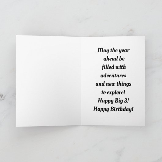 jongen is jarig kaart (Binnen)