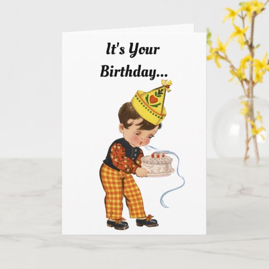  jongen is jarig kaart (Gele Bloem)