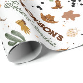 Jongen is niet mijn eerste Rodeo Cowboy 2e verjaar Cadeaupapier (Rol Hoek)