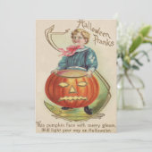 Jongen Jack O Lantern Pompoen Gedicht (Staand voorkant)