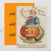Jongen Jack O Lantern Pompoen Gedicht (Voorkant / Achterkant)