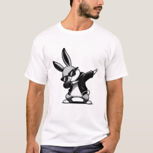 Jongen Jongen Pasen Dag Dabbing Konijn Konijn Hip  T-shirt