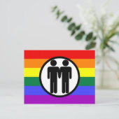 Jongen + Jongen Regenboog Briefkaart (Staand voorkant)