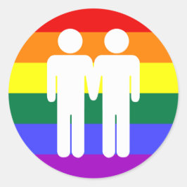 Jongen + Jongen Regenboog Sticker