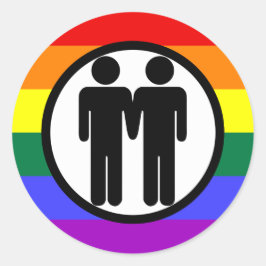 Jongen + Jongen Regenboog Sticker